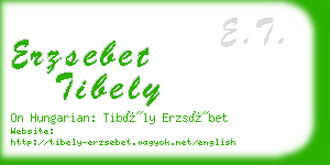 erzsebet tibely business card